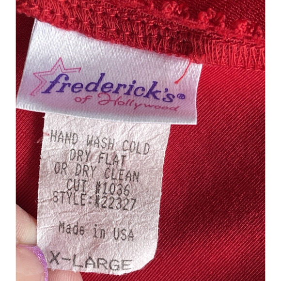 Vintage Fredericks of Hollywood Women Extra Large XL Red Nightgown Lingerie Mini - Picture 3 of 7